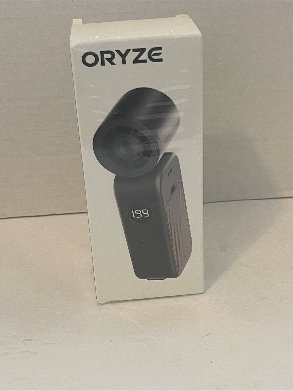 Black Handheld Fan with Digital Display